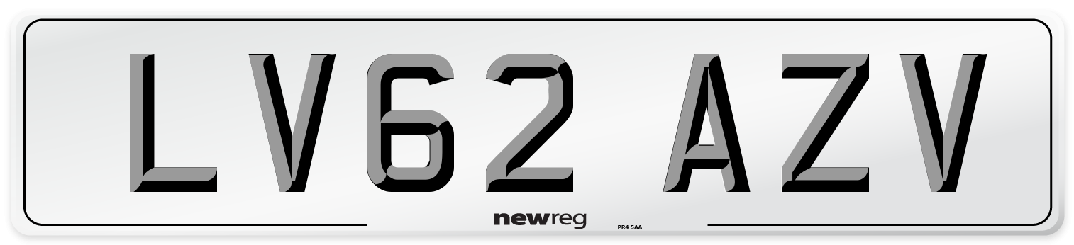 LV62 AZV Number Plate from New Reg